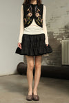 INTO THE EAST 25 Autumn/Winter Flower Handle Embroidery Button Vest ITE-E1DGAW057BL22VE-HEI black
